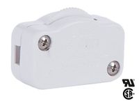 B&P Lamp White Hi-Low Inline Dimmer Switch For 18/2 Spt-1 Lamp Cord