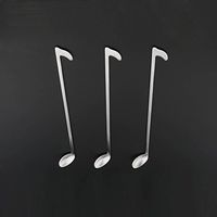 Set of 3 Unique Note Spoon Stainless Steel Coffee Tea Honey Mini Spoon With Long Handled Kitchen Accessories