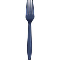 Club Pack of 600 Navy Blue Premium Heavy-Duty Plastic Party Forks