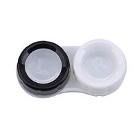 Meoliny Practical Transparent Contact Lens Case Double Box Leakproof Container Lenses Box for Display Box,Black and White