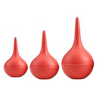 HEALLILY 3pcs Red Rubber Squeeze Bulb Ear Syringe Ball Dust Blower Ear Cleaning Bulb for Office Home Shop Store