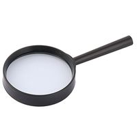 uxcell Plastic Handle 70mm Dia 5X Optical Lens Portable Magnifier Black Clear