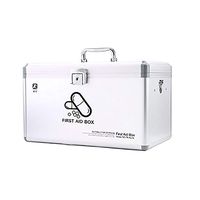 ZHILIAN＆ Large-Capacity First-aid Kit Multi-Layer Medical Kit Portable Household Medicine Storage Box Multi-Function Storage Box Portable/Shoulder/ (Color : Silver, Size : 39x22.5x23cm)