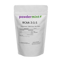 BCAA Powder 250 Grams (8.8 oz) 50 Servings Instantized 2:1:1 Branch Chain Amino Acids 100% Pure Unflavored, powdermint