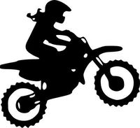 YWS Vinyl Stickers Decal - Dirt Bike Motocross Girl Female Rider Bike Funny Fading Logo - Stickers Laptop Car Truck Window Bumper Notebook SMA4607