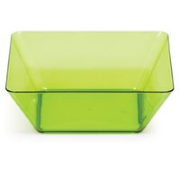 Creative Converting 4 Count Square Plastic Bowls, 5-Inch, Translucent Green - 59431