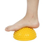 Half Round PVC Massage Ball, Hedgehog Shape Yoga Stepping Foot Balls, Fitness Exercise Gym Massager for Gym Yoga Pilate(Yellow)