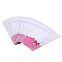 SOURBAN 100 pcs/set Cellophane Bag Plastic Bow-knot Lace Small Dots Self-adhesive Treat Candy Bags Christmas Party Favors,pink 2