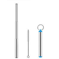 FANZHOU Telescopic Stainless Steel Drinking Straws Reusable Straws with Travel Case and Cleaning Brush