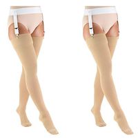 Truform Compression 30-40 mmHg Thigh High Stockings Beige, Medium, 2 Count