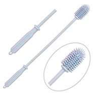 Silicone Bottle Brush Bottle Cleaner for Hydroflasks Vacuum Sports Bottles Vase and Glassware Best Water Bottle Cleaning Brush for Washing Narrow Neck Containers One Pack 15 Inches (Blue)