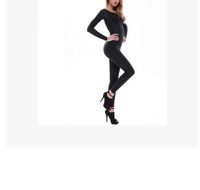 H.Coosy Practical;Cozy Beauty Salon QS Caffeine Waist Short-Sleeved Long Pants Body Sculpture Clothing Autumn and Winter Body Suits Black M
