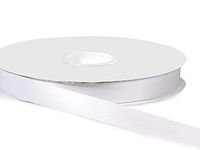 Pack of 1, Solid White Satin Acetate Ribbon 9/16" x 100 Yds Easy to Work, w/Heat Fused Edge to Prevent From Fraying
