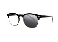 Retro Vintage Square Horned Rim TR90 Transition Photochromic Sun Reading Glasses UV400 Sunglasses (Black, 3.0)