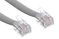 Product Smith 9 inch 6 Conductor Silver Satin Telephone Phone Line Cable Cord Wire