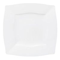 Table To Go ‘I Can’t Believe It’s Plastic’ 200-Piece Plastic Salad Plate Set | Square Waves Collection | Heavy Duty Premium Plastic Plates for Wedding, Parties, Camping & More (Ivory)
