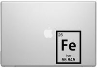 Iron Periodic Element Science Macbook Car Tablet Art - Black Vinyl Decal for 13" Macbook