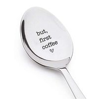 But First Coffee With Heart Engraved Stainless Steel Espresso Spoons Best Gift For Coffee Lover Friends Valentine On Birthday Anniversary Special Occasions-Token Of Love From Boston Creative Company