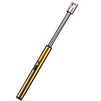 Fewear Candle Lighter, Blow Torch, Square Electric Arc Lighter with LED Battery Display Safety Switch, 360° Flexible Neck USB Rechargeable Lighter, Windproof Lighter for Camping Cooking BBQ (D)