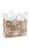 Large Giant Snowflake Paper Shopping Bags 16"x 6"x 12 1/2" - Case of 100
