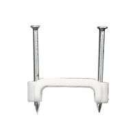 Morris Products Flat Plastic 2 Nail Cable Clips - Nor Corrosive, Impact Resistant - Hardened Steel Nails - for Securing Cable to Wood, Plaster, Brick, Cement - 10/2 NM Cable, UF - 3/4"W - 100 Pack
