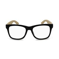2SeeLife Eco Bamboo Reading Glasses: Horn Rimmed Readers, Oversize Square Eyeglasses Frame, Fully Magnify Lens | Iconic Black, 2.25