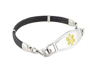Women's Medical Alert ID Bracelet Custom Engraving Included - Interchangeable, Stainless Steel - Triple Skyway, 6.75" Gold