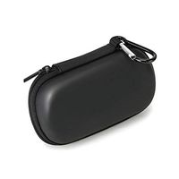 Earbud Case with Carabiner, SoloWIT PU Leather Earphone Carrying Pouch Protection Hard EVA Bag Waterproof for Airpods/Bluetooth Headset/USB Charger Cable/Flash Drive