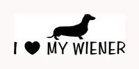 I LOVE MY WIENER Sticker Funny Car Decal Heart Dog Vinyl Dachshund Cute Puppy - Die cut vinyl decal for windows, cars, trucks, tool boxes, laptops, MacBook - virtually any hard, smooth surface
