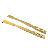SUPVOX 1PC Wooden Bamboo Back Scratcher Long Hand Back Massager with 2 Massage Rollers for Men Women