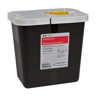Covidien RCRA Waste Container Black Base White Lid, 10 H X 7.25 D X 10.5 W