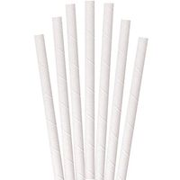 Biodegradable Eco Friendly Paper Straws, Compostable White Colossal Boba Bubble Tea Paper Wrapped 8.5 Inch, Box of 1080 Straws