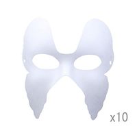 Meimasks DIY White Paper Mask Pulp Blank Hand Painted Mask Personality Creative Free Design Mask 10pcs (Butterfly)