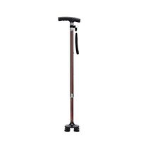 XHRHao Cane with LED Light (Without Battery) Portable Walking Sticks 10 Adjustable Height Levels (72-94cm) Crutch Four-Legged or One-Legged Can Be Replaced Travel Family Hospitial Outdoor Brown