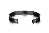 VNOX Free Engraving Stainless Steel Medical Alert ID Open Cuff Bangle Bracelet for Men Women,Black,8"