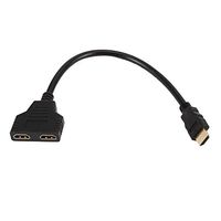 Portable Cable HDMI Splitter Cable Male to Dual HDMI 2 Female Y Splitter Adapter in HDMI HD LED LCD TV 30cm