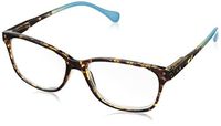 Peepers by PeeperSpecs Women's Nature Walk Rectangular Reading Glasses, Tortoise/Aqua, 49 mm, +2.75