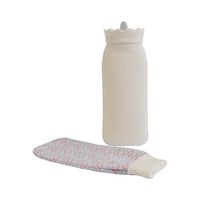 Fosheng Silicone Microwave Heating Bag Hot Cold Water Bottle with Knit Cover - Hot & Cold Therapies(White)