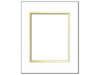  PA Framing, Double Mat, 5 x 7 Inches Frame for 3.5 x 5 Inches Photo Art Size - Cream Core/White Upper and Gold Inner Mat