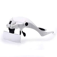 Handheld Illumination Magnifying Glass HD Lens for Old Man Reading HD Luminous Multiple Magnifying, Jewelry Identification, Watches, DIY Crafts Carving and Repair, （1.0-3.5X) White