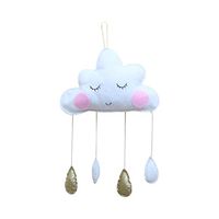 Kuhxz Cute Plush Moon Cloud Pillow Baby Room Hanging Soft Decor Bed Curtain for Healthier Life(Moon:25cm,Cloud 26x17x6cm)