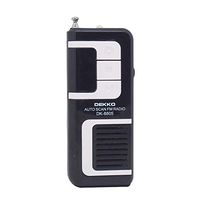 Dekko Mini FM Radio Portable Included Light Auto Scan ABS Plastic High Performance Maximum Speaker Strength Ideal for Gifts Business Home School Outdoor Hiking Travel