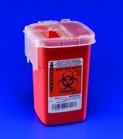SharpSafety Autodrop Phlebotomy Container, Sharps Cntnr Red 1 Qt Liv Hi, (1 EACH, 1 EACH) by Kendall/Covidien
