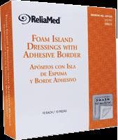 DSS ReliaMed Foam Island Dressing with Adhesive Border, Sterile (Box of 10)