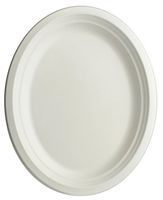 Brheez Oval Plates 100% Natural Sugarcane Biodegradable Compostable Bagasse, Eco-friendly paper alternative - Oval Serving Platters 10" x 12.5" - Pack of 25