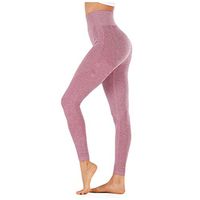 Sunhusing Ladies Solid Color High Waist Raise Hip Seamless Jacquard Dot Quick-Drying Pants Sports Yoga Pants(Wine,M)
