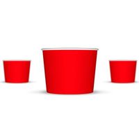 8 oz Paper Ice Cream Cups - 1,000 / Case (Red)