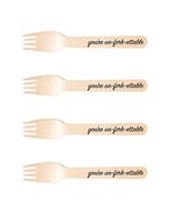 Perfect Stix-Sucre Shop You're un-fork-ettable-20 Wooden Cutlery Forks with You're Un-Fork-ettable Themed Print (Pack of 20)