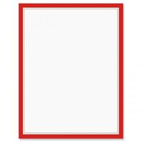 Red Frame Patriotic Letter Papers - Set of 25, American Flag Stationery Papers, 8 1/2" x 11", Compatible Computer Paper, Patriotic Letterhead, 4th of July Flyers, Veterans Day, Memorial Day