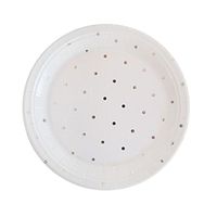 Illume Partyware Celebrate Happiness Silver Dots Dessert Plate -Pack of 10